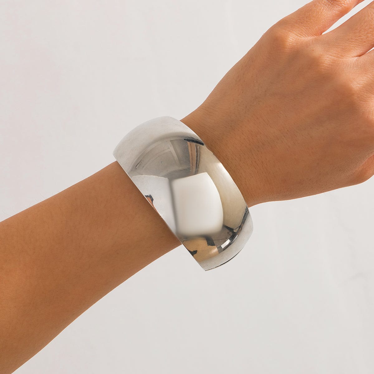 Classic Metallic Chunky Wide Cuff Bangle Bracelet