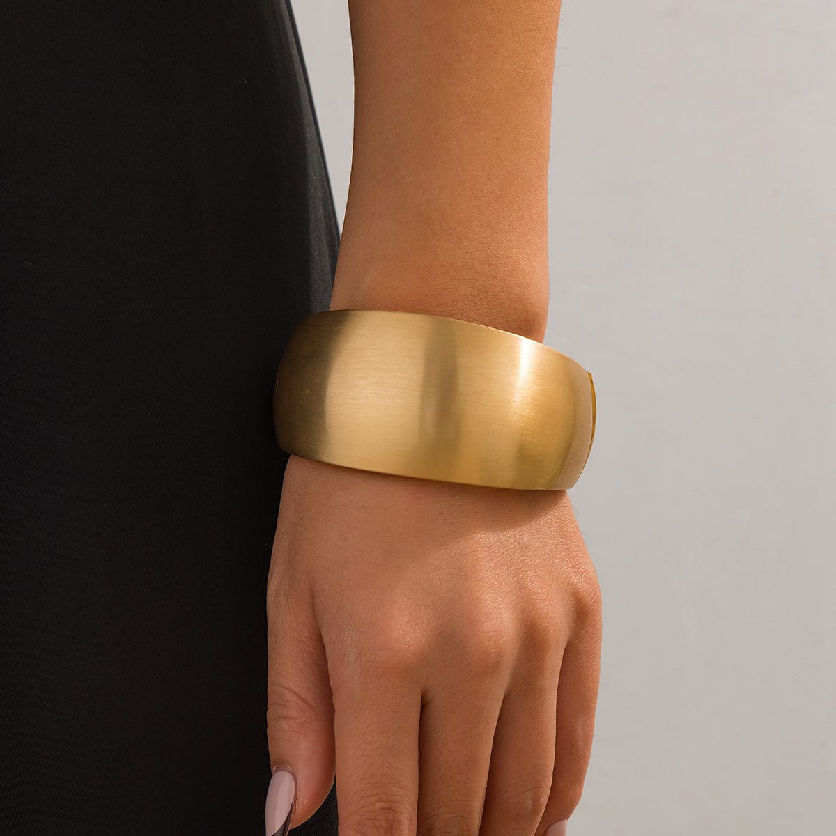 Classic Metallic Chunky Wide Cuff Bangle Bracelet