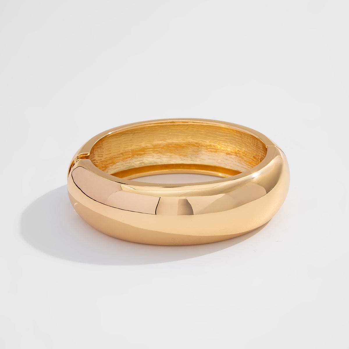 Classic Minimalist Gold Silver Tone Glossy Bangle Bracelet - ArtGalleryZen