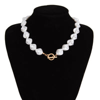 Thumbnail for Classic Toggle Clasp Irregular Pearl Chain Necklace Bracelet