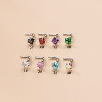 Thumbnail for Colorful 3mm CZ Inlaid Stainless Steel Nose Piercing Nose Stud - ArtGalleryZen