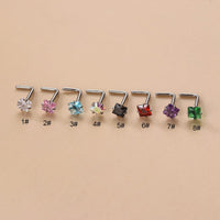 Thumbnail for Colorful 3mm CZ Inlaid Stainless Steel Nose Piercing Nose Stud - ArtGalleryZen