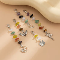 Thumbnail for Colorful 5pcs Crystal Stone Elf Moon Star Dragonfly Charm Hair Braids Ring Set - ArtGalleryZen