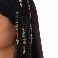 Thumbnail for Colorful 5pcs Crystal Stone Elf Moon Star Dragonfly Charm Hair Braids Ring Set - ArtGalleryZen