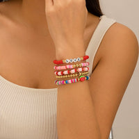 Thumbnail for Colorful 5pcs Star Strawberry Letter Polymer Clay Beaded Bracelet Set