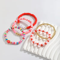 Thumbnail for Colorful 5pcs Star Strawberry Letter Polymer Clay Beaded Bracelet Set