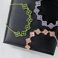 Thumbnail for Colorful Crystal Clover Bracelet - ArtGalleryZen