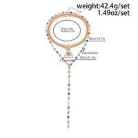 Thumbnail for Colorful Crystal Long Chain Turquoise Sun Pendant Necklace Set - ArtGalleryZen