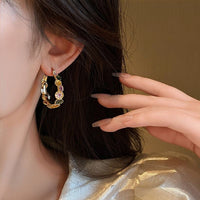 Thumbnail for Colorful Enamel Flower Hoop Earrings - ArtGalleryZen