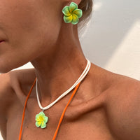 Thumbnail for Colorful Flower Velvet Necklace Earrings Set - ArtGalleryZen