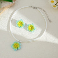 Thumbnail for Colorful Flower Velvet Necklace Earrings Set - ArtGalleryZen