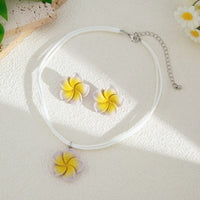 Thumbnail for Colorful Flower Velvet Necklace Earrings Set - ArtGalleryZen