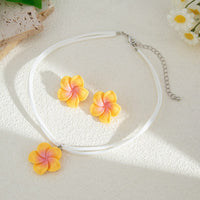 Thumbnail for Colorful Flower Velvet Necklace Earrings Set - ArtGalleryZen