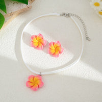 Thumbnail for Colorful Flower Velvet Necklace Earrings Set - ArtGalleryZen