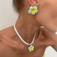 Thumbnail for Colorful Flower Velvet Necklace Earrings Set - ArtGalleryZen