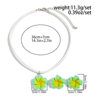 Thumbnail for Colorful Flower Velvet Necklace Earrings Set - ArtGalleryZen