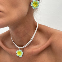 Thumbnail for Colorful Flower Velvet Necklace Earrings Set - ArtGalleryZen