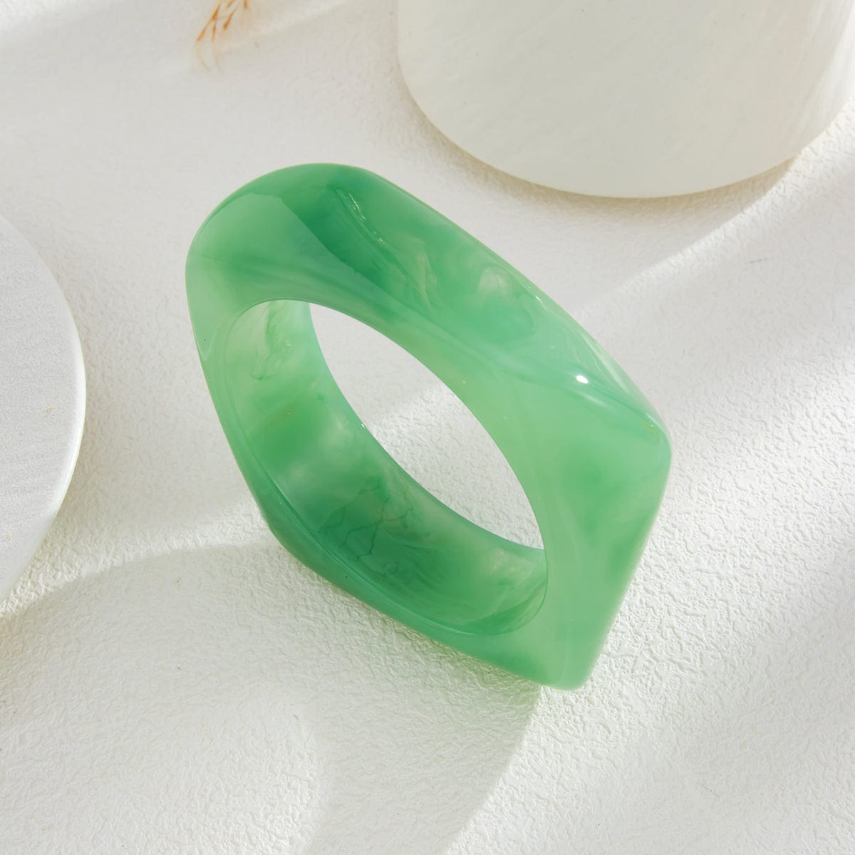 Colorful Irregular Resin Bangle Bracelet - ArtGalleryZen