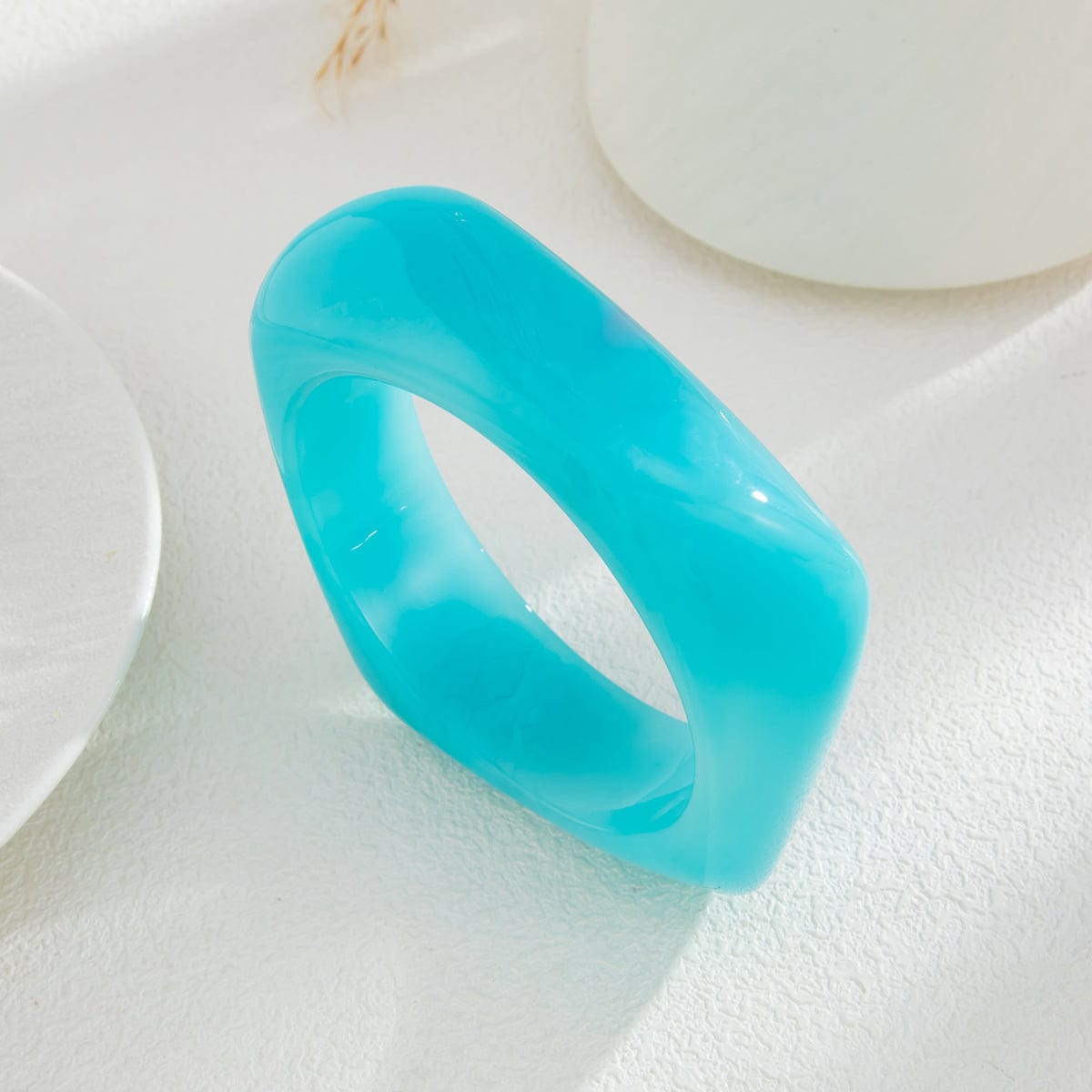 Colorful Irregular Resin Bangle Bracelet - ArtGalleryZen