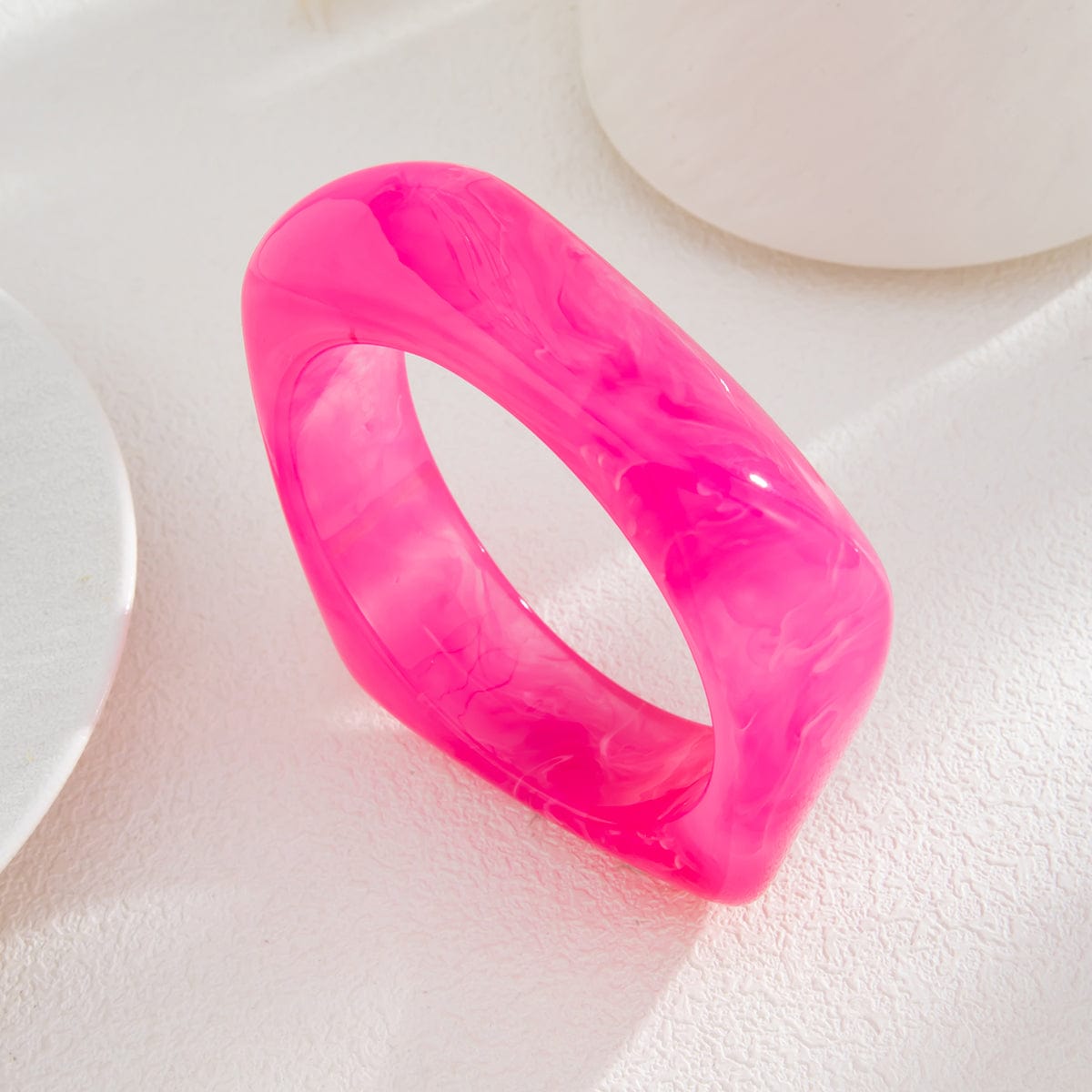 Colorful Irregular Resin Bangle Bracelet - ArtGalleryZen