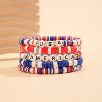 Thumbnail for Colorful Layered American Star Heart Pearl Beaded Stretch Bracelet Set - ArtGalleryZen