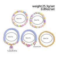 Thumbnail for Colorful Layered Enamel Flower Polymer Clay Pearl Beaded Bracelet Set - ArtGalleryZen