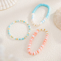 Thumbnail for Colorful Layered Starfish Charm Polymer Clay Seed Beaded Bracelet Set - ArtGalleryZen