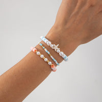 Thumbnail for Colorful Layered Starfish Charm Polymer Clay Seed Beaded Bracelet Set - ArtGalleryZen