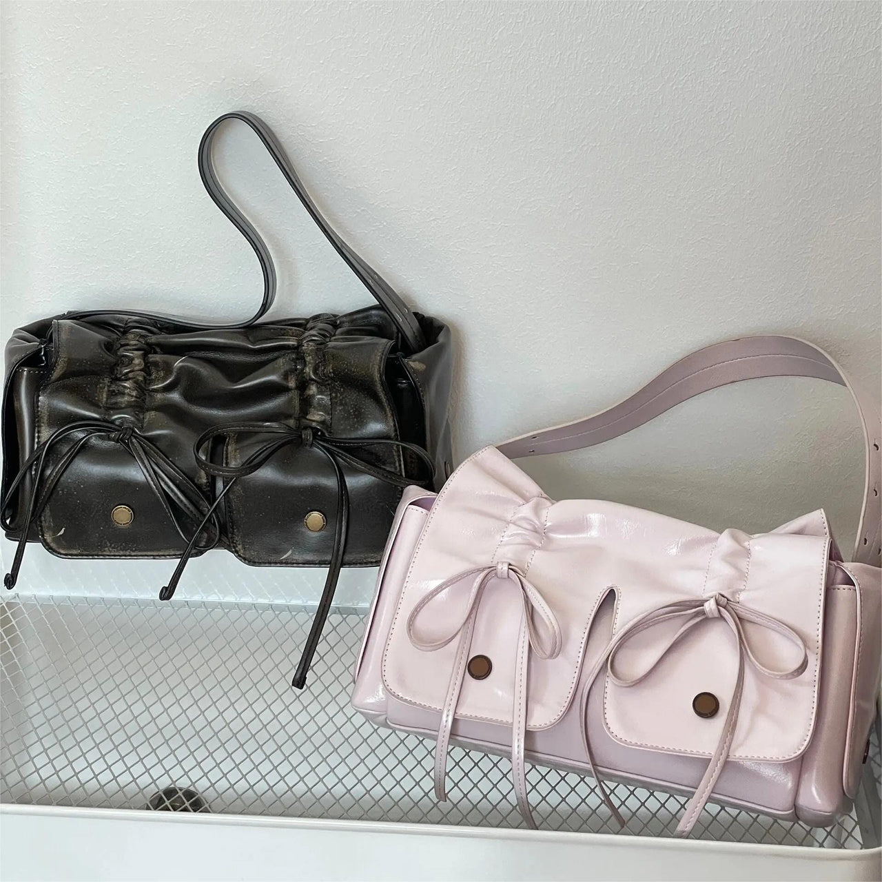 Colorful Ribbon Shoulder Crossbody Leather Bag - ArtGalleryZen