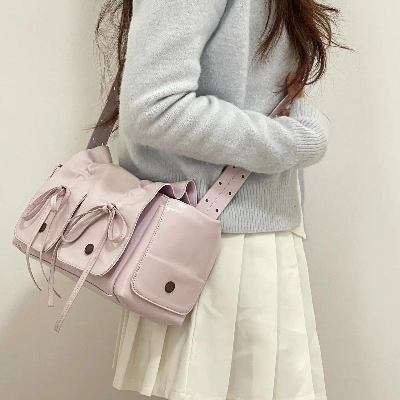 Colorful Ribbon Shoulder Crossbody Leather Bag - ArtGalleryZen