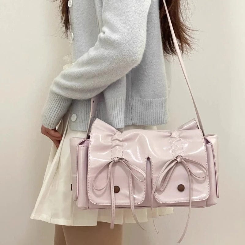 Colorful Ribbon Shoulder Crossbody Leather Bag - ArtGalleryZen