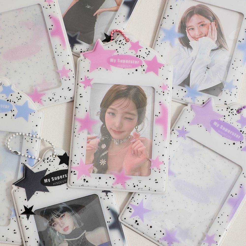 Colorful Star Kpop Keychain Photocard Holder - ArtGalleryZen