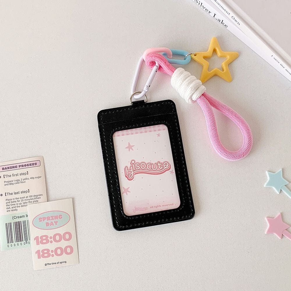 Colorful Star Leather Kpop Keychain Photocard Holder - ArtGalleryZen