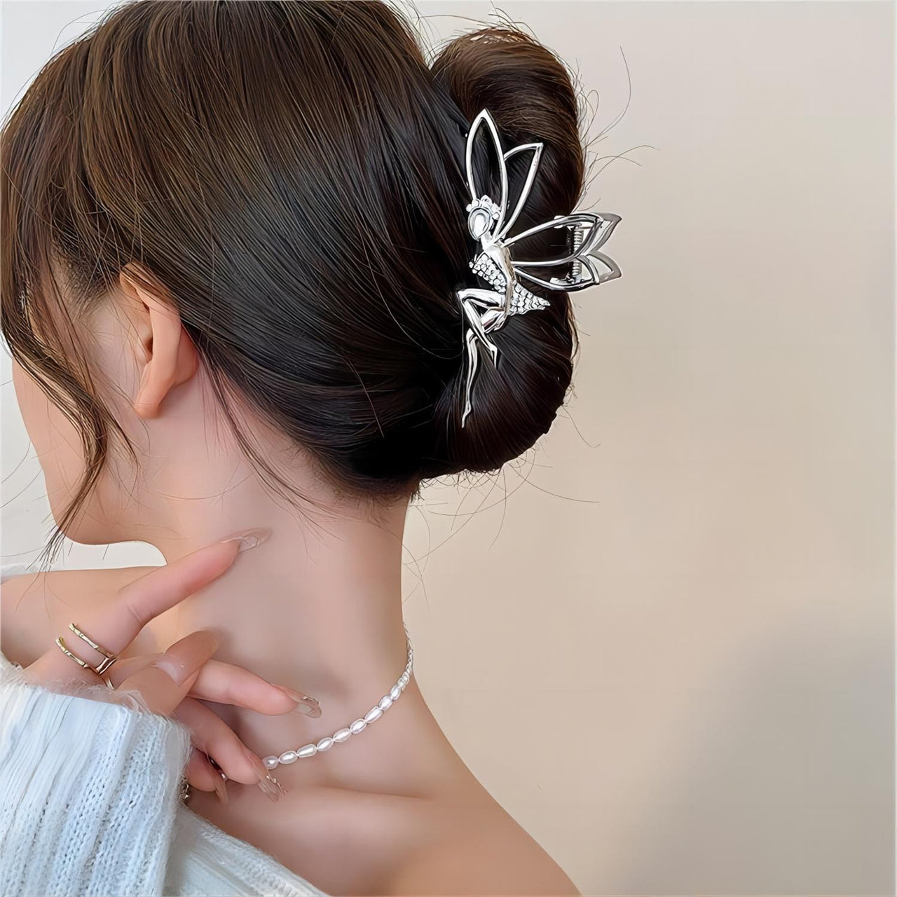 Crystal Angel Little Sprite Chignon Claw Clip Hair Clip - ArtGalleryZen
