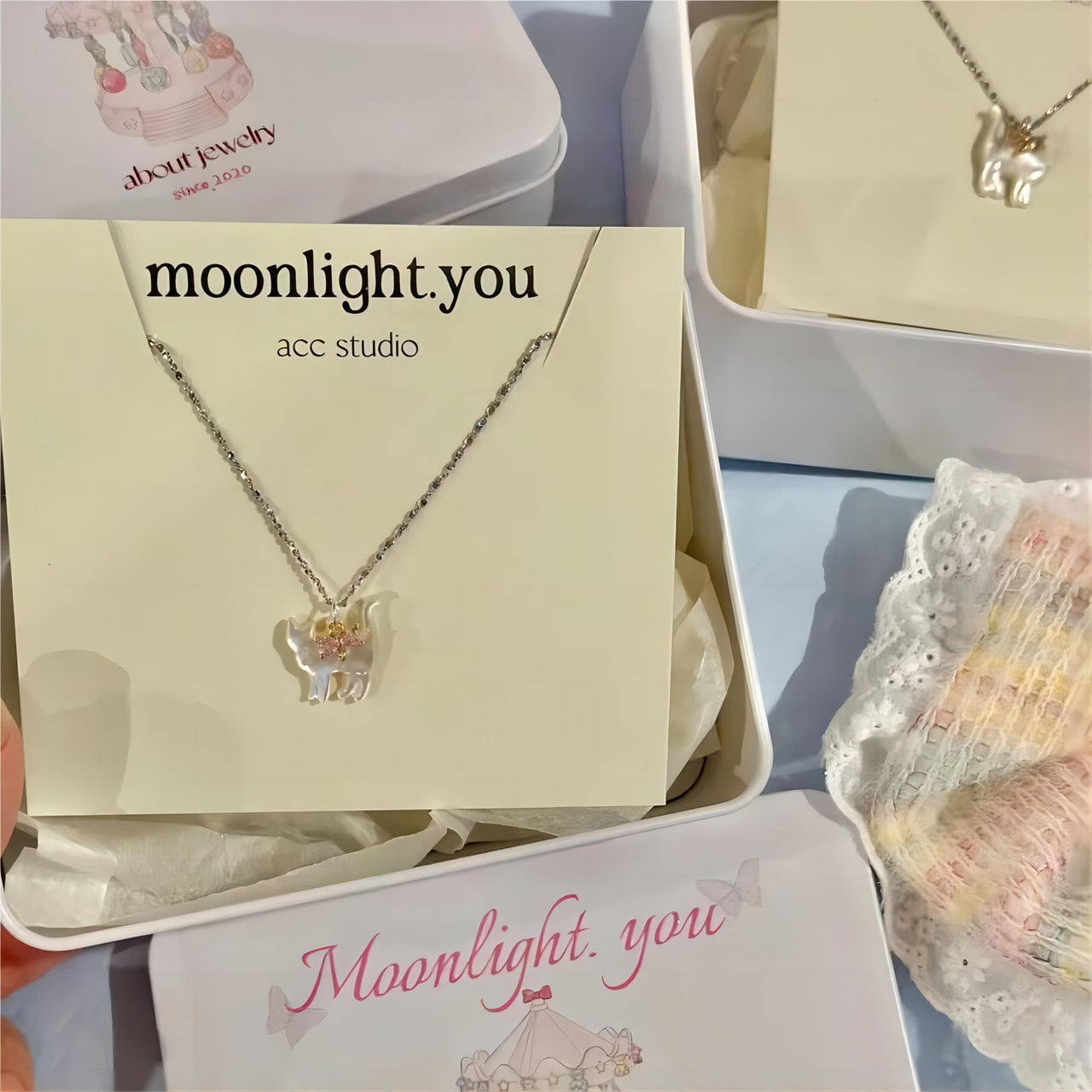 Crystal Bowknot Cat Pendant Necklace - ArtGalleryZen