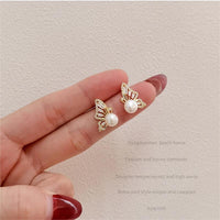 Thumbnail for Crystal Butterfly Pearl Earrings - ArtGalleryZen