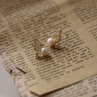 Thumbnail for Crystal Butterfly Pearl Earrings - ArtGalleryZen