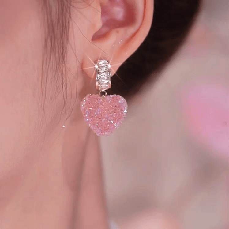 Crystal Candy Heart Earrings - ArtGalleryZen