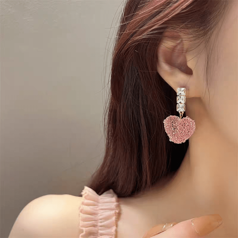 Crystal Candy Heart Earrings - ArtGalleryZen