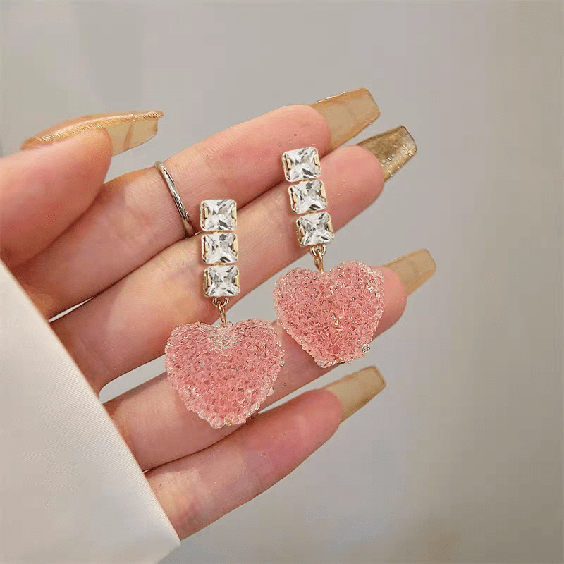 Crystal Candy Heart Earrings - ArtGalleryZen