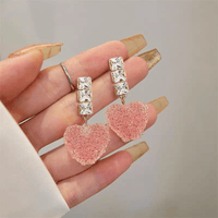 Thumbnail for Crystal Candy Heart Earrings - ArtGalleryZen