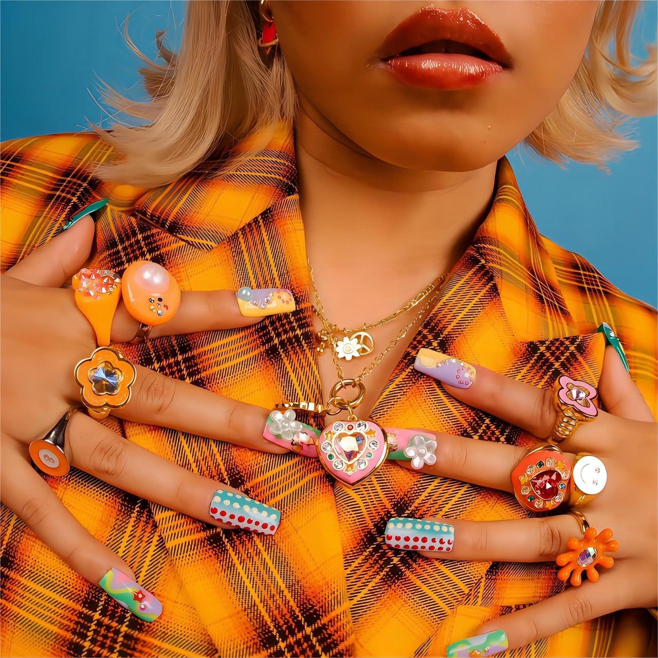 Crystal Inlaid 18K Gold Filled Enamel Heart Locket Necklace - ArtGalleryZen