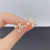 Thumbnail for Crystal Ribbon Heart Earrings - ArtGalleryZen