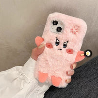 Thumbnail for Cute Angry Kirby Embroidery Plush iPhone Case