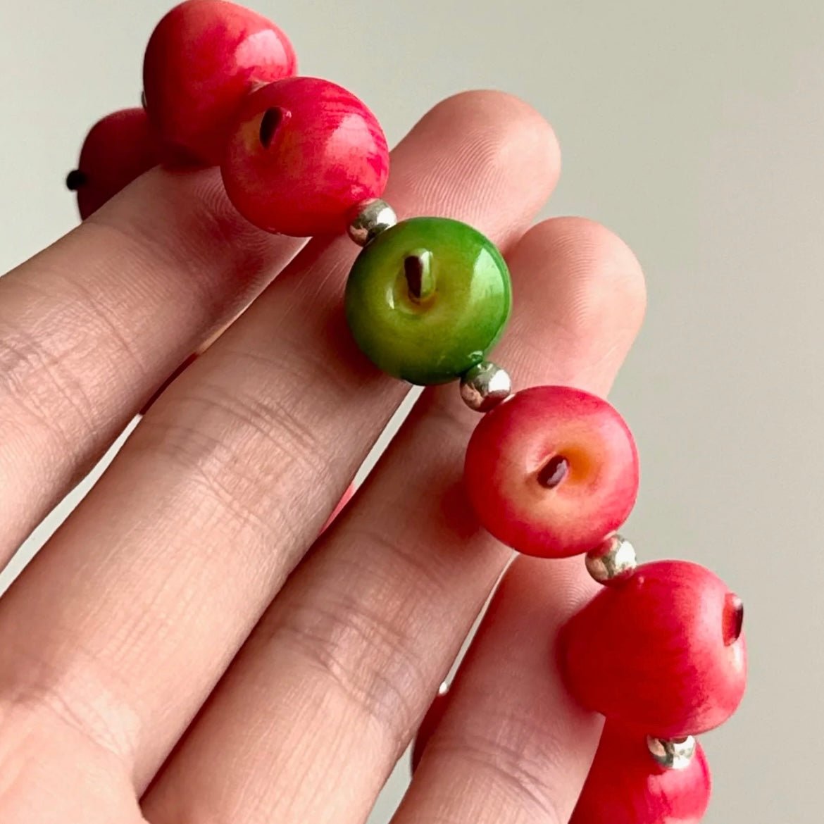 Cute Apple Beaded Bracelet - ArtGalleryZen