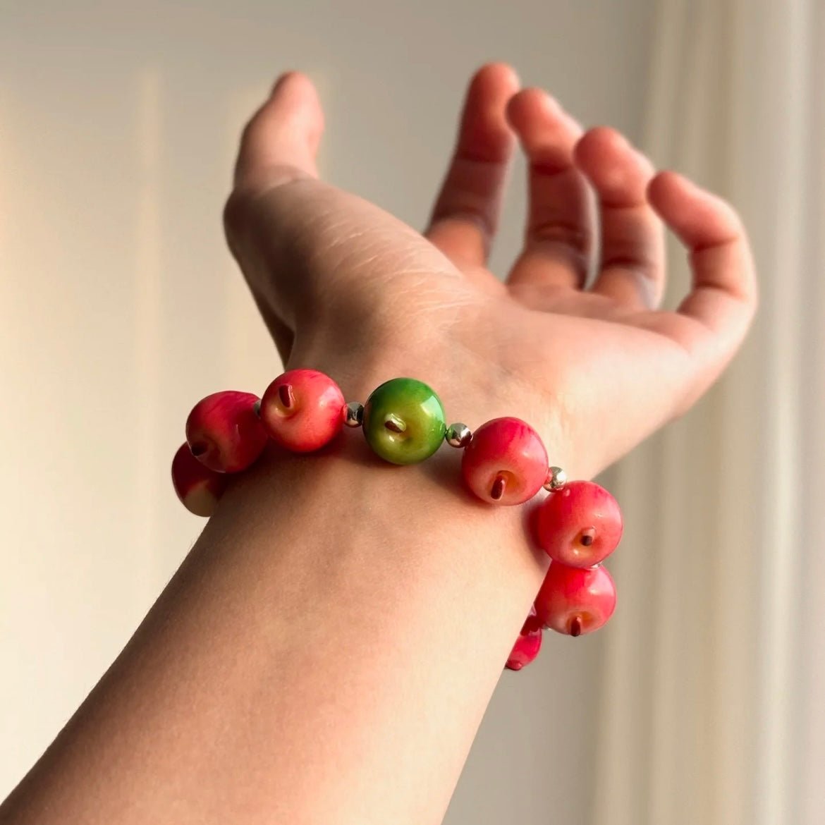Cute Apple Beaded Bracelet - ArtGalleryZen