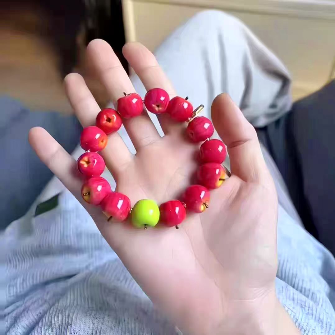Cute Apple Beaded Bracelet - ArtGalleryZen