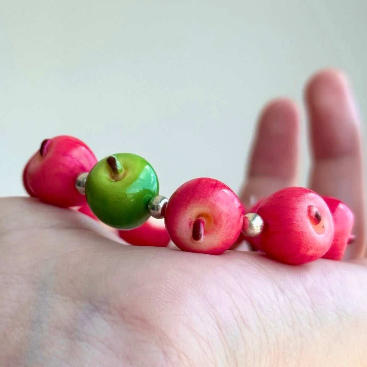Cute Apple Beaded Bracelet - ArtGalleryZen
