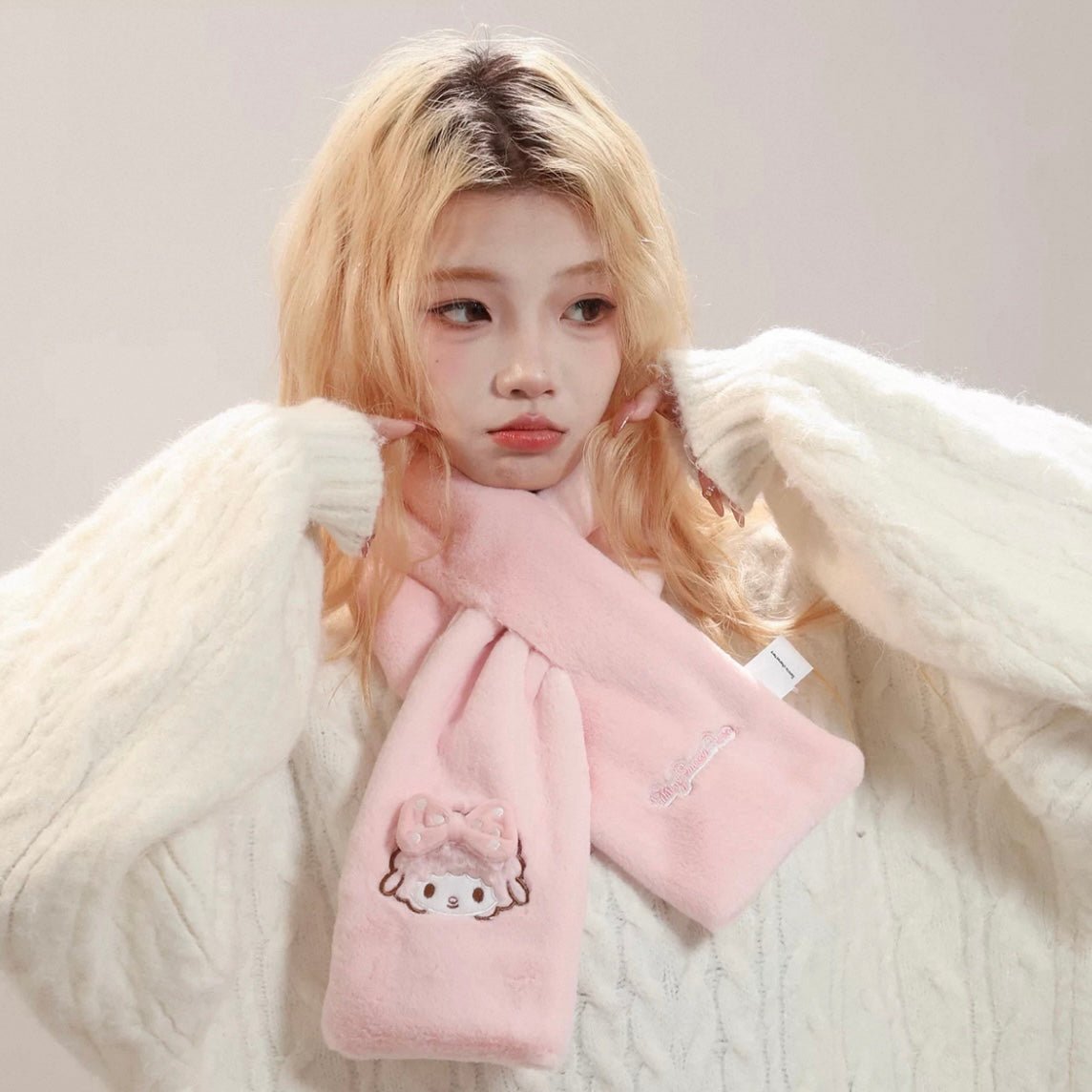 Cute Authenti Sanrio My Sweet Piano Winter Scarf Gloves Ear Muffs Set - ArtGalleryZen