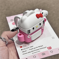 Thumbnail for Cute Backpack Hello Kitty Silicone AirPods Earphone Case